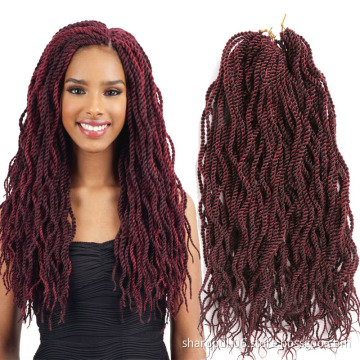 New style Senegalese Twist Hair Braids Extension 22inch 24strands/pack expression braids Wavy Curly Twist Crochet Hair